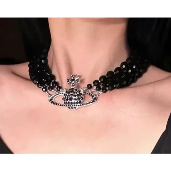 Vivienne Westwood Black Beaded Necklace - Picture 3 of 4